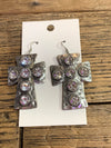 Stone Cross Earrings