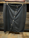 Faux Black Leather Skirt