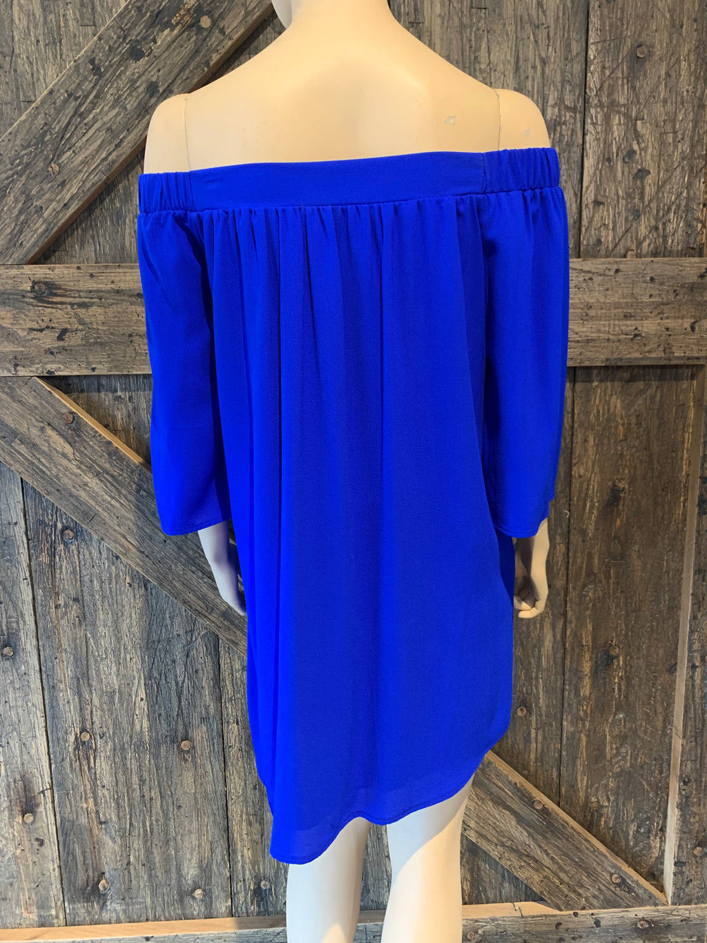 Blue off the Shoulder Dress