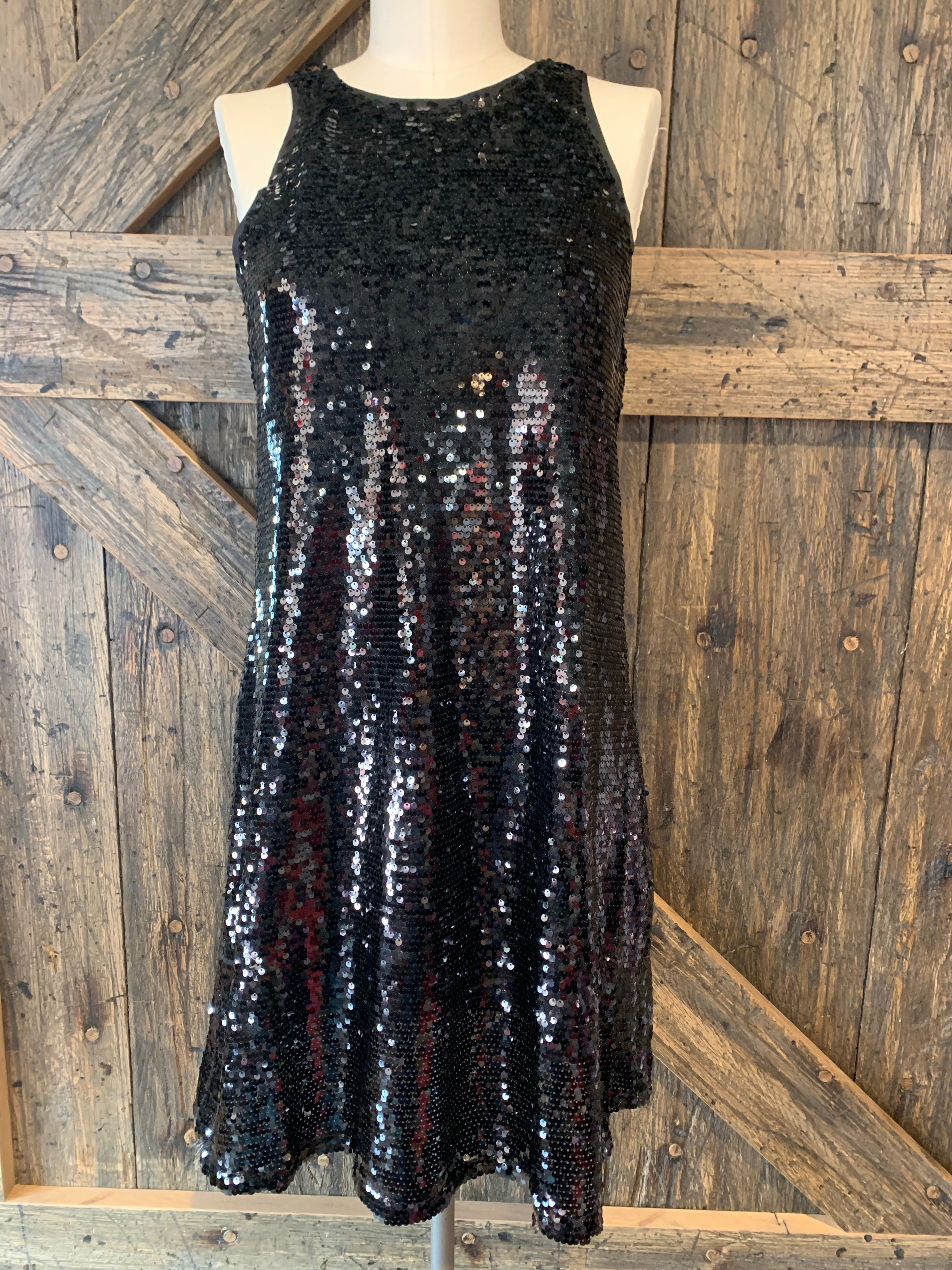 black and rose gold sequin dress Baltic Born Womens Muse Sequin Maxi Dress | Black + Rose