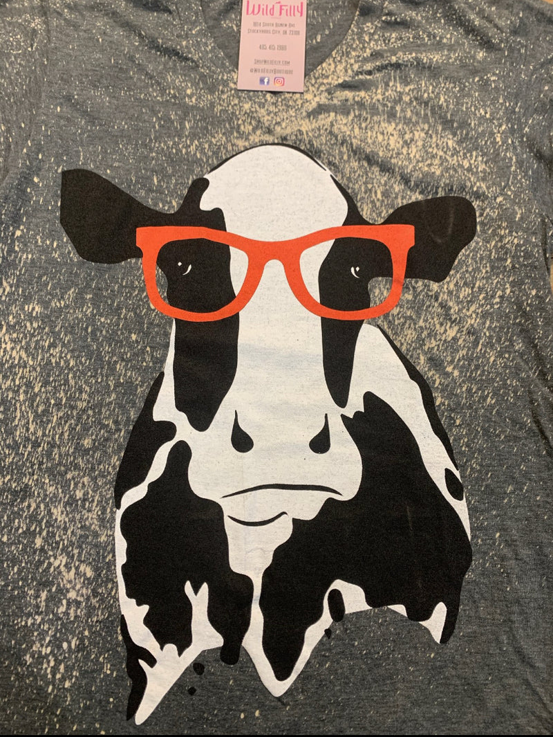 Cow in Red Glasses TShirt