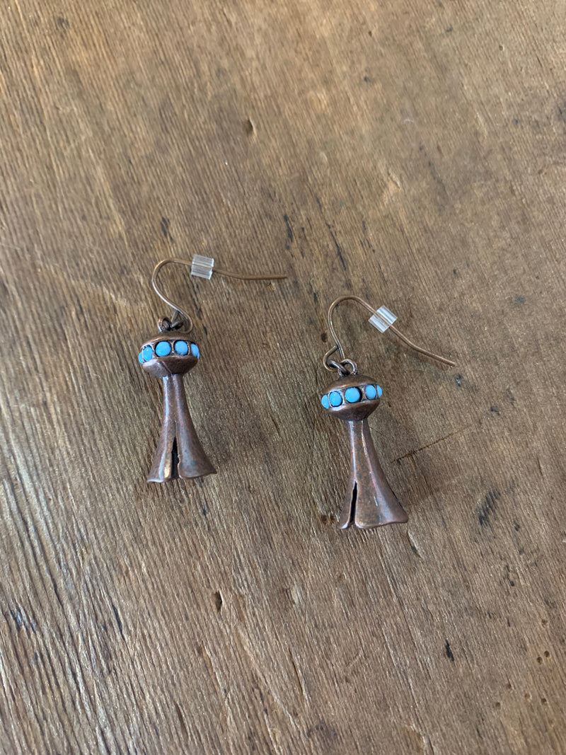 Turquoise Squash Dangle Earrings