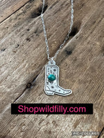 Boot Sterling Silver Necklace